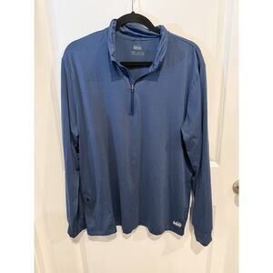 REI Active Pursuits 1/4 Zip Pullover Long Sleeve Mens Sz L Stretch Pocket Blue